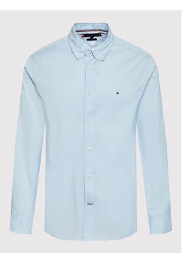 TOMMY HILFIGER - Tommy Hilfiger Koszula Core Flex MW0MW25035 Błękitny Regular Fit. Kolor: niebieski. Materiał: bawełna