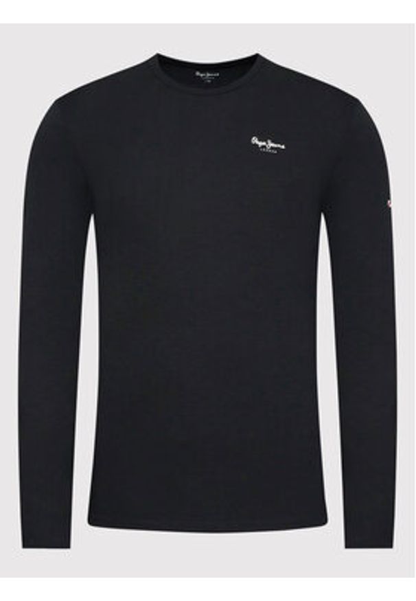 Pepe Jeans Longsleeve Original Basic 2 Long N PM508211 Czarny Slim Fit. Kolor: czarny. Materiał: bawełna. Długość rękawa: długi rękaw