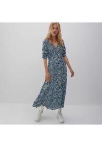 Reserved - Sukienka z wiskozy - Niebieski. Kolor: niebieski. Materiał: wiskoza #1
