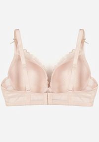 Renee - Jasnoróżowy Biustonosz Ozdobiony Koronką i Kokardkami Sellene. Kolor: różowy. Materiał: koronka. Wzór: koronka, aplikacja #5