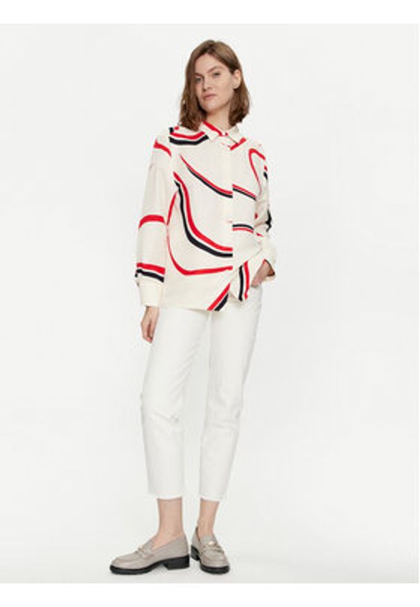 TOMMY HILFIGER - Tommy Hilfiger Koszula WW0WW41838 Beżowy Relaxed Fit. Kolor: beżowy. Materiał: wiskoza, len