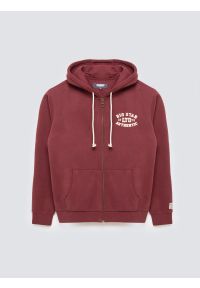 Big-Star - Bluza męska rozpinana z kapturem z kolekcji Authentic bordowa Karol 604. Typ kołnierza: kaptur. Kolor: czerwony. Materiał: dzianina. Wzór: aplikacja