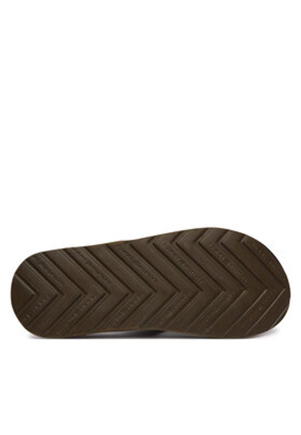 TOMMY HILFIGER - Tommy Hilfiger Japonki Molded Hilfiger Lth Beach Sandal FM0FM05802 Czarny. Kolor: czarny. Materiał: syntetyk