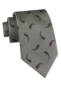 Jedwabny Krawat Męski - His Story - Beż z Brązowym Paisley. Kolor: brązowy, wielokolorowy, beżowy. Materiał: jedwab. Wzór: paisley. Styl: klasyczny, elegancki