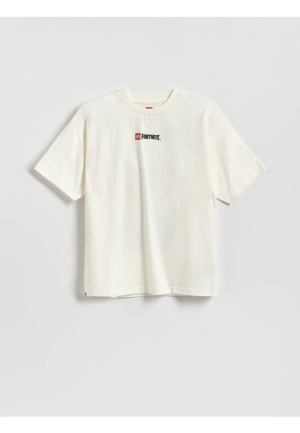 Reserved - T-shirt Lego Fortnite - złamana biel. Materiał: bawełna