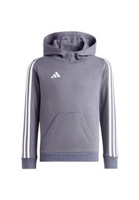 Adidas - Bluza dla dzieci adidas Tiro 23 League Sweat Hoodie. Kolor: biały, wielokolorowy, szary