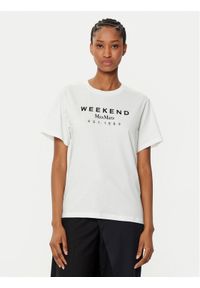 Weekend Max Mara T-Shirt Cabina 2515971041 Biały Regular Fit. Kolor: biały. Materiał: bawełna