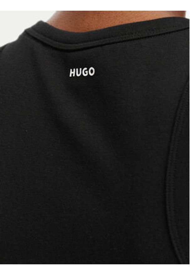 Hugo - HUGO Top The Plain Tank 50515651 Czarny Slim Fit. Kolor: czarny. Materiał: bawełna