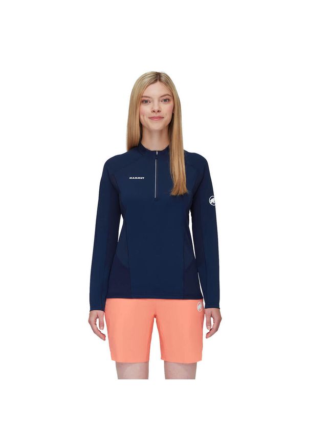 Bluza damska Mammut Aenergy FL Half Zip Longsleeve. Kolor: niebieski. Długość rękawa: długi rękaw
