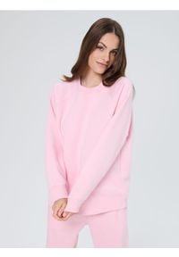 Sinsay - Bluza crewneck - różowy. Kolor: różowy