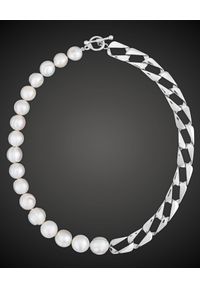 SIN BY MANNEI - Srebrny naszyjnik Chunky Pearls. Materiał: srebrne. Kolor: srebrny. Kamień szlachetny: perła