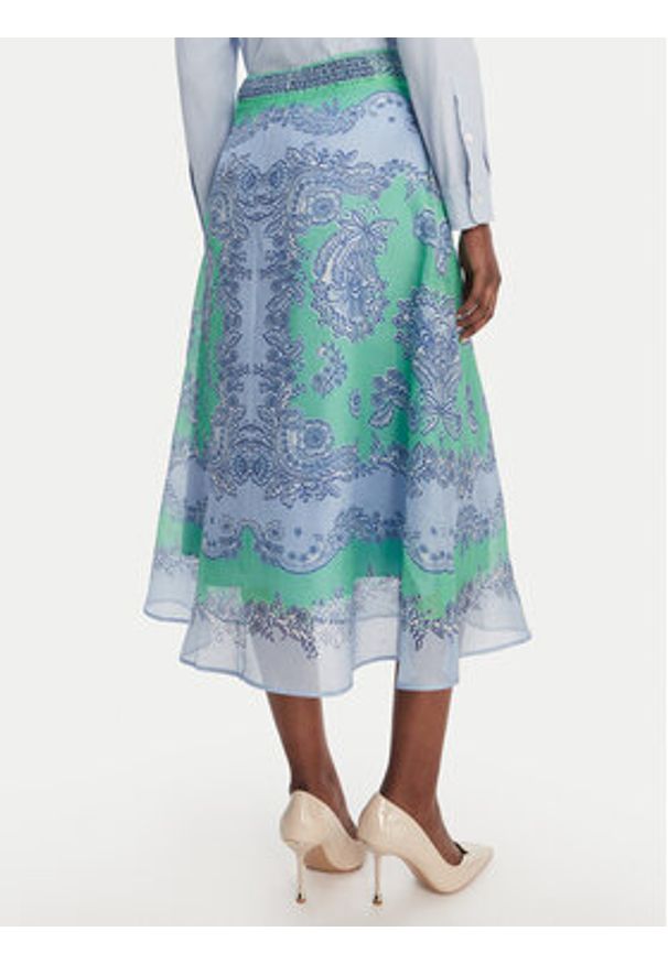 Hale bob - Hale Bob Spódnica midi with silk Winslow 61LU440A Zielony Regular Fit. Kolor: zielony. Materiał: len