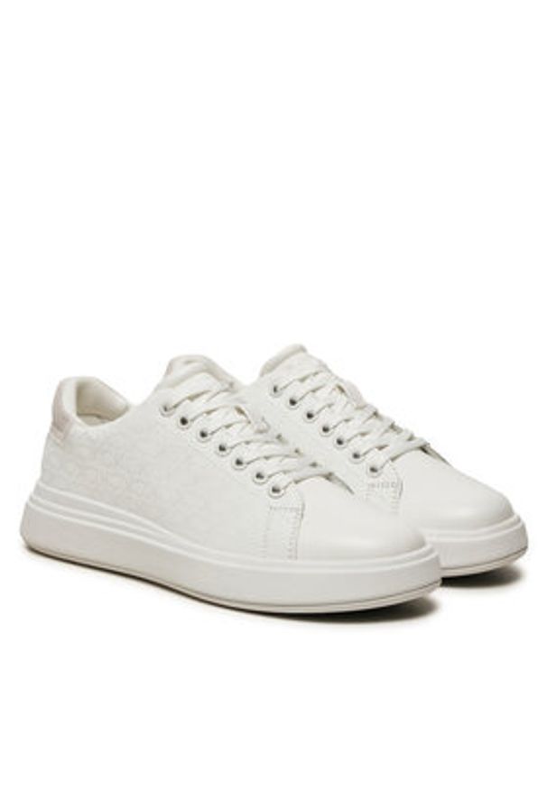Calvin Klein Sneakersy Cupsole Lace Up Mono HW0HW02445 Biały. Kolor: biały. Materiał: skóra
