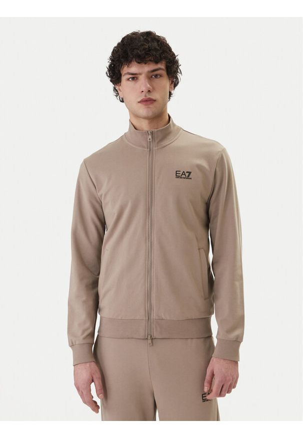 EA7 Emporio Armani Bluza 8NPM31 PJVRZ U6167 Beżowy Regular Fit. Kolor: beżowy. Materiał: bawełna