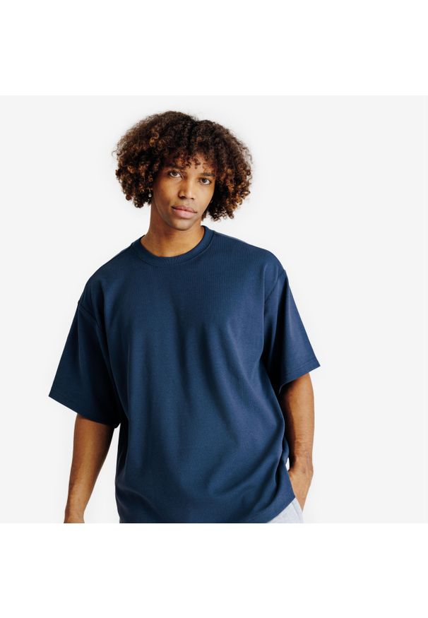 Decathlon - Koszulka męska Elementals. Kolor: niebieski. Materiał: materiał