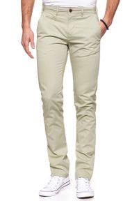 Wrangler - WRANGLER SPODNIE MĘSKIE CHINO CAMEL W14LOO49J. Materiał: materiał