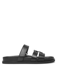 Tory Burch Klapki Ines Sport Slide 161636 Czarny. Kolor: czarny. Materiał: skóra. Styl: sportowy #1