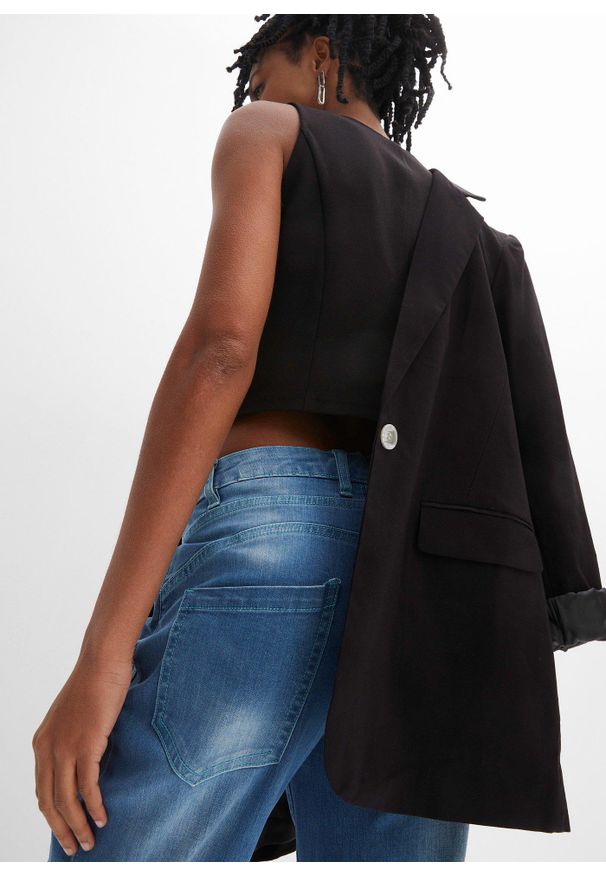 bonprix - Dżinsy boyfriend, średni stan. Kolor: niebieski