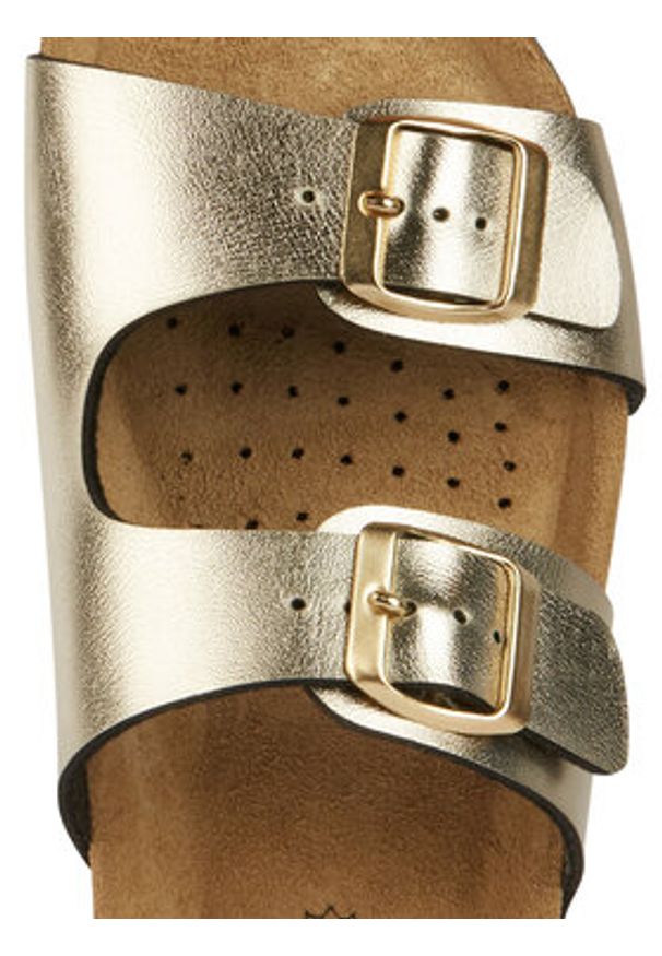 Geox Klapki D Brionia D35LSL 000BN C2012 Złoty. Kolor: złoty. Materiał: skóra