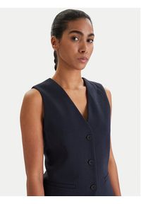 Weekend Max Mara Kamizelka garniturowa Poggio 2615911021 Granatowy Slim Fit. Kolor: niebieski. Materiał: bawełna #5