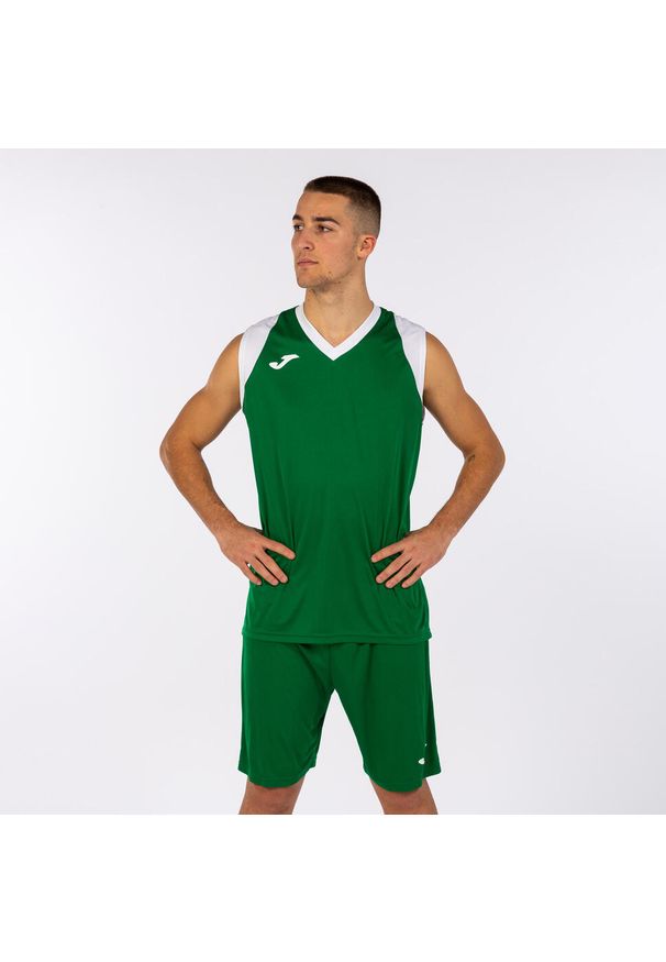 Zestaw do koszykówki dla dorosłych Joma Final II. Kolor: zielony, biały, wielokolorowy. Materiał: dresówka. Sport: koszykówka