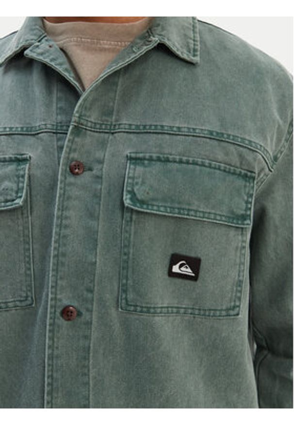 Quiksilver Koszula jeansowa Mohab Washed Twill EQYWT04654 Zielony Oversize. Kolor: zielony. Materiał: bawełna