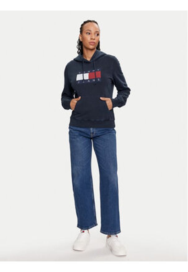 Tommy Jeans Bluza Flag DW0DW18654 Granatowy Regular Fit. Kolor: niebieski. Materiał: bawełna