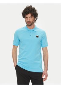 Karl Lagerfeld - KARL LAGERFELD Polo 745710 552224 Niebieski Regular Fit. Typ kołnierza: polo. Kolor: niebieski. Materiał: bawełna #1