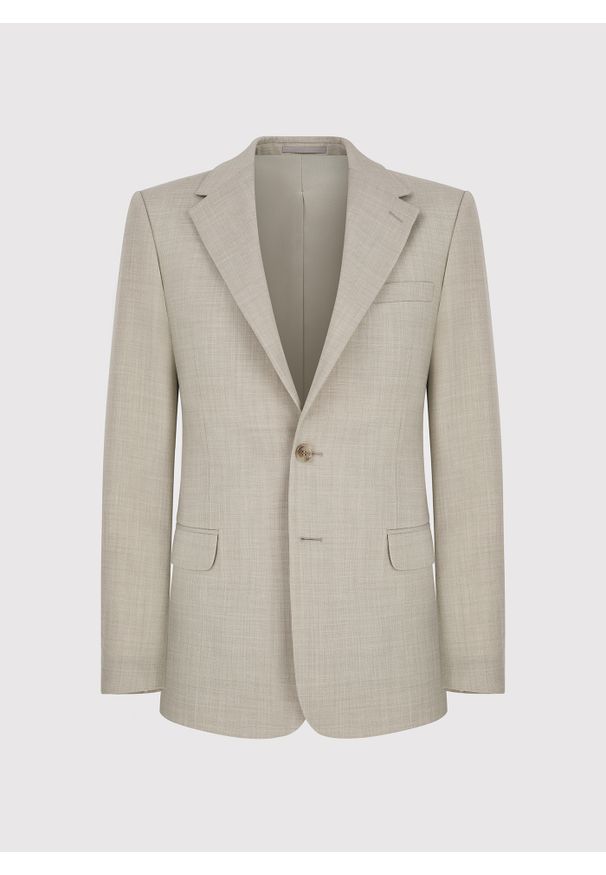 Pako Lorente - PAKO LORENTE - Beżowa wełniana marynarka garniturowa. Kolor: beżowy. Materiał: wełna. Wzór: gładki