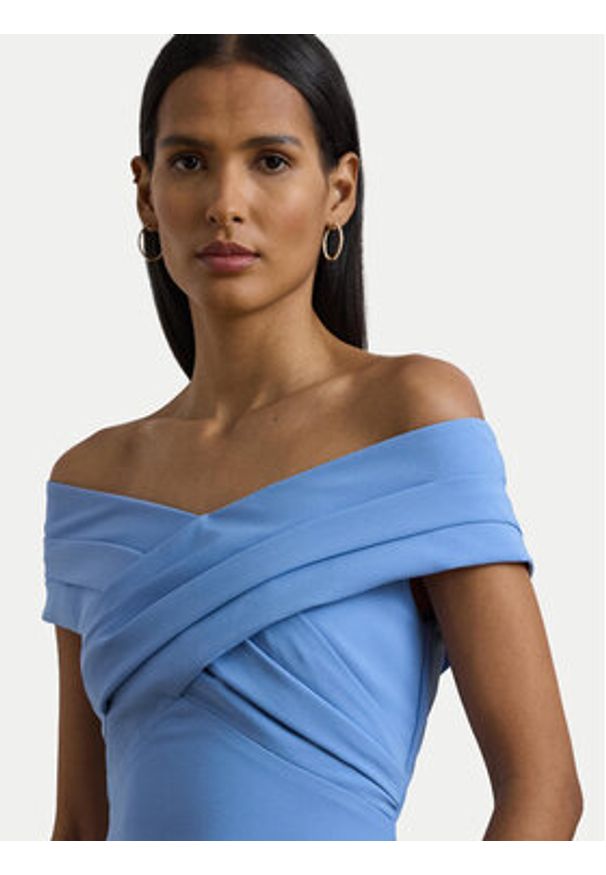 Lauren Ralph Lauren - LAUREN RALPH LAUREN Sukienka wieczorowa 253936391006 Niebieski Slim Fit. Kolor: niebieski. Materiał: syntetyk. Styl: wizytowy