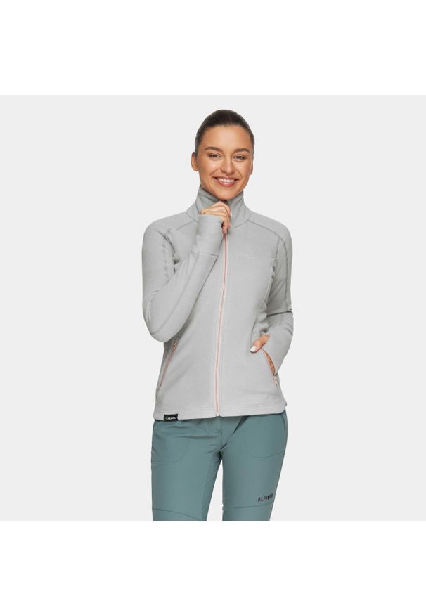 Bluza turystyczna damska Alpinus Grivola polarowa. Kolor: szary. Materiał: polar. Sezon: zima. Sport: narciarstwo