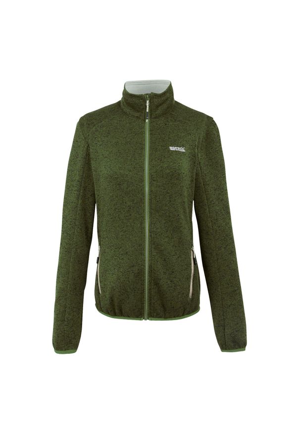 Regatta - Bluza Polarowa Damska Pełen Suwak Newhill II. Kolor: wielokolorowy, biały, zielony. Materiał: polar. Sezon: zima. Styl: sportowy. Sport: turystyka piesza