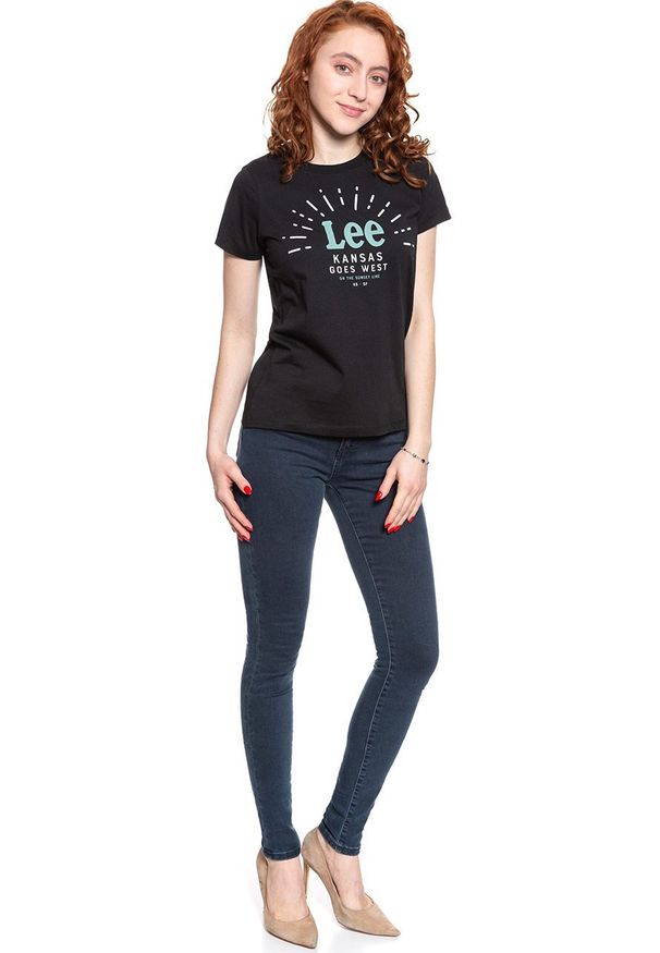 Lee - LEE T SHIRT DAMSKI SEASONAL LOGO TEE BLACK L42YRE01 112109518