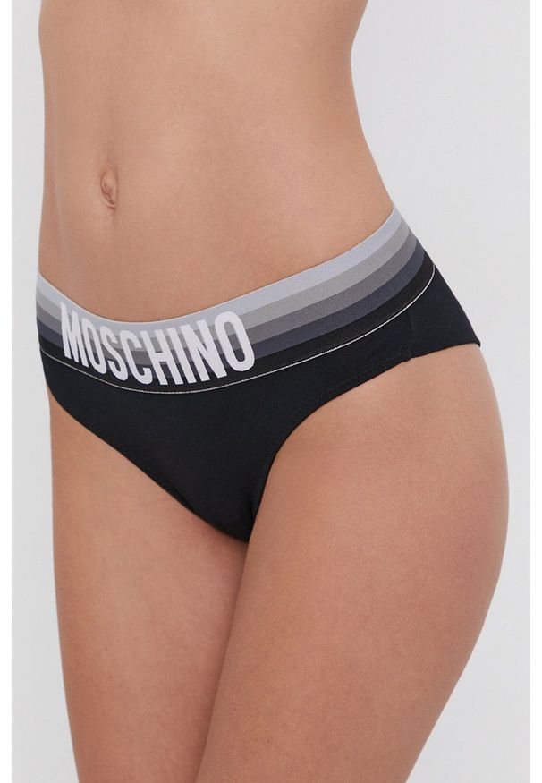 Moschino Underwear Figi kolor czarny. Kolor: czarny