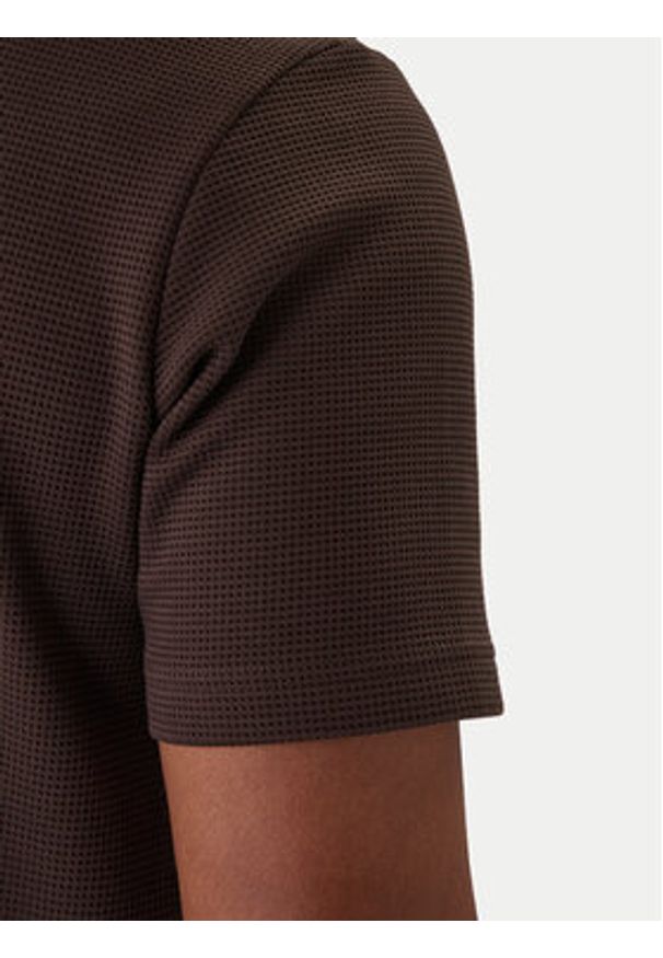 Adidas - adidas T-Shirt Trefoil Essentials Waffle KE1136 Brązowy Regular Fit. Kolor: brązowy. Materiał: syntetyk, bawełna