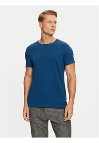 TOMMY HILFIGER - Tommy Hilfiger T-Shirt MW0MW10800 Granatowy Slim Fit. Kolor: niebieski. Materiał: bawełna