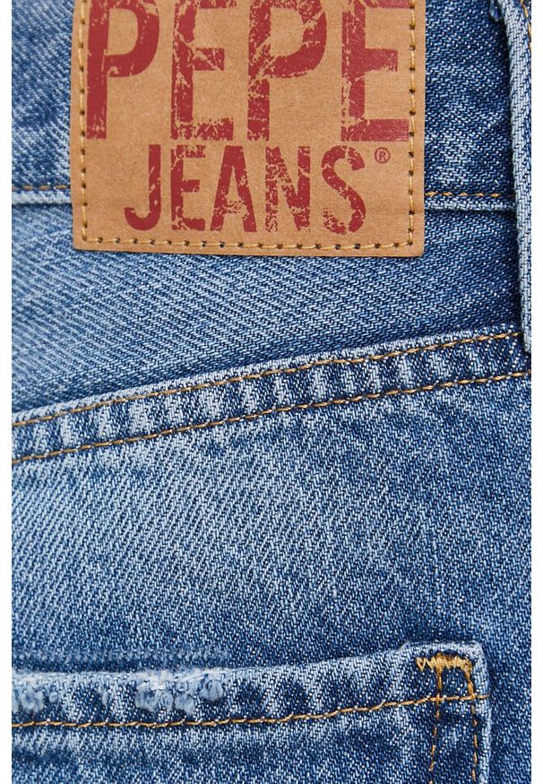 Pepe Jeans - Szorty jeansowe Mable. Okazja: na co dzień. Kolor: niebieski. Materiał: tkanina. Wzór: gładki. Styl: casual