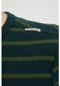 G-Star RAW - G-Star Raw longsleeve damski kolor zielony. Okazja: na co dzień. Kolor: zielony. Materiał: bawełna, dzianina. Długość rękawa: długi rękaw. Styl: casual #2