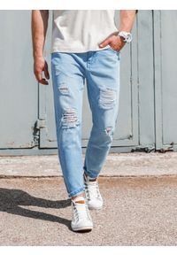 Ombre Clothing - Spodnie męskie jeansowe - jasny niebieski V1 P1028 - XXL. Kolor: niebieski. Materiał: jeans #5