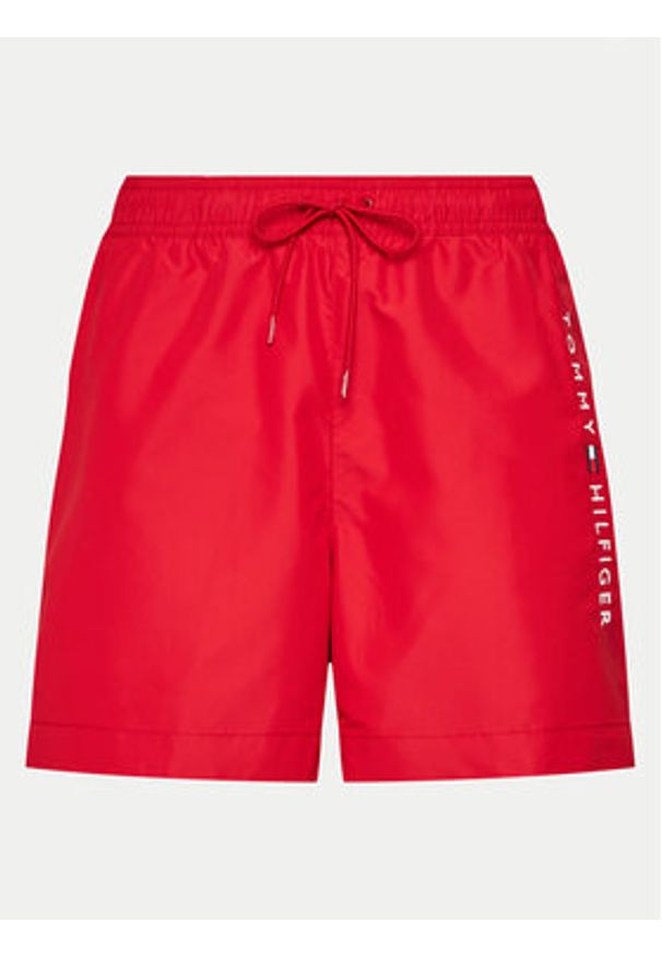 TOMMY HILFIGER - Tommy Hilfiger Szorty kąpielowe UM0UM03258 Czerwony Regular Fit. Kolor: czerwony. Materiał: syntetyk