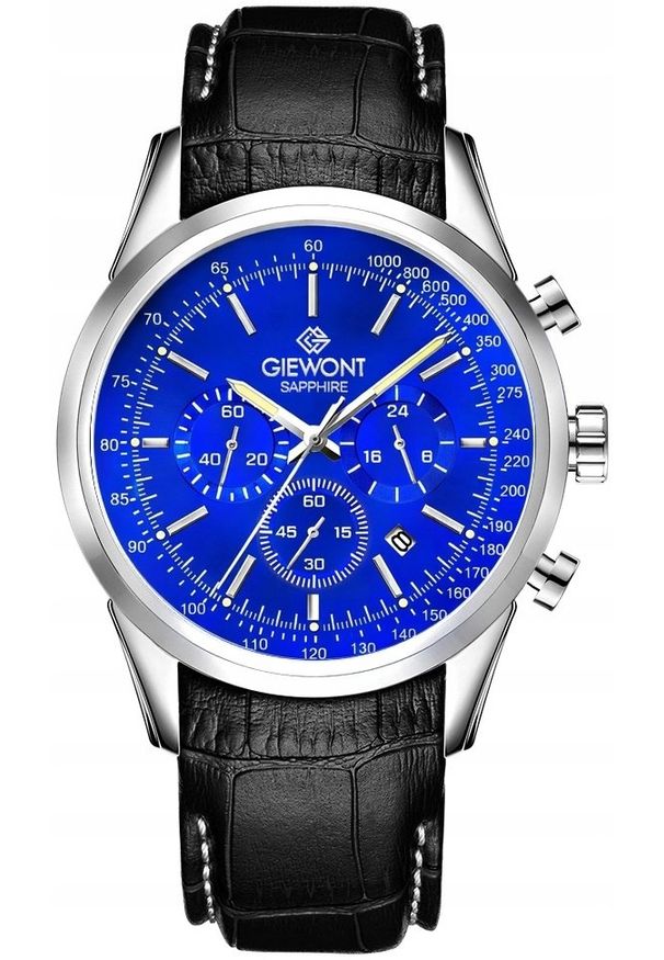 Zegarek Giewont Zegarek Męski Giewont Chronograph Sapphire Srebrno Niebieski GW7650-A3. Kolor: niebieski, srebrny, wielokolorowy