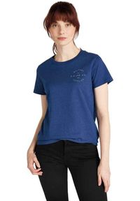 Lee - LEE SEASONAL GRAPHIC TEE DAMSKI T-SHIRT KOSZULKA NADRUK REGULAR FIT WASHED BLUE L41OFELR. Wzór: nadruk #5