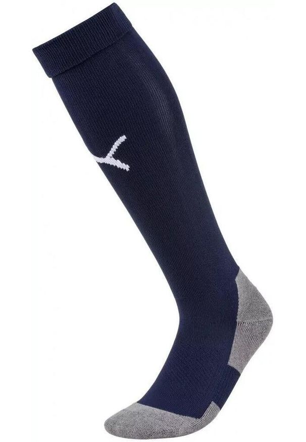 Getry piłkarskie Puma Liga Core Socks. Kolor: niebieski. Materiał: elastan, poliester, bawełna. Sport: piłka nożna