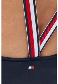 TOMMY HILFIGER - Tommy Hilfiger jednoczęściowy strój kąpielowy kolor granatowy lekko usztywniona miseczka. Kolor: niebieski. Materiał: materiał, dzianina. Wzór: gładki #3