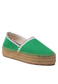 Love Moschino - LOVE MOSCHINO Espadryle JA10323G1GJH0850 Zielony. Kolor: zielony. Materiał: materiał #3