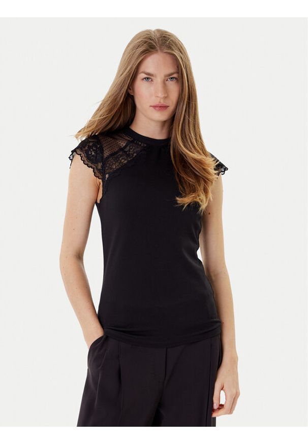 Morgan Bluzka 252-DODO Czarny Slim Fit. Kolor: czarny. Materiał: syntetyk