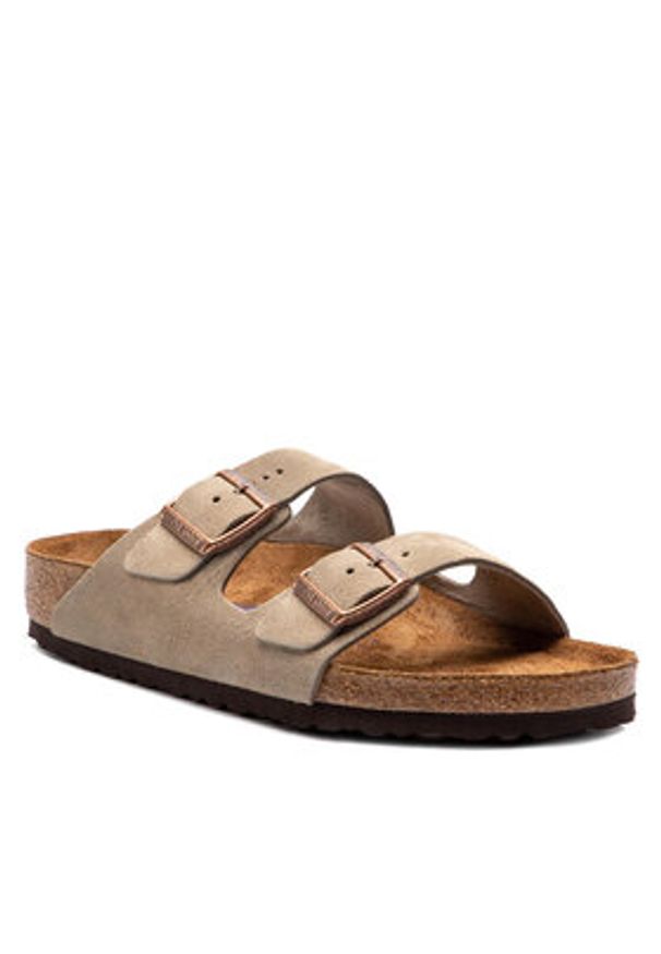 Birkenstock Klapki Arizona Bs 0951301 Szary. Kolor: szary. Materiał: zamsz, skóra