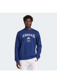 Adidas - Bluza adidas Heritage Graphic Crew. Kolor: niebieski. Długość rękawa: długi rękaw. Długość: długie. Sport: tenis #1