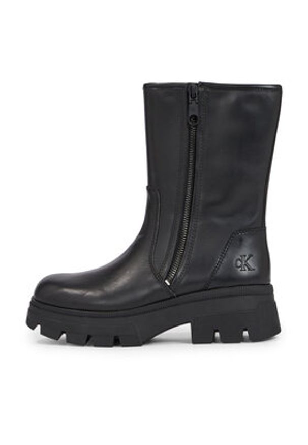 Calvin Klein Jeans Botki Chunky Combat Zip Boot Wn YW0YW01109 Czarny. Kolor: czarny. Materiał: skóra