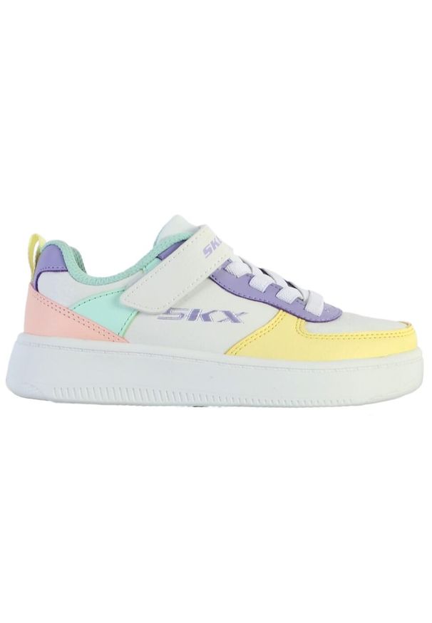 skechers - Buty do chodzenia dla dzieci Skechers Sport Court 92. Kolor: biały, wielokolorowy. Materiał: materiał, syntetyk. Szerokość cholewki: normalna. Model: Skechers Sport. Sport: turystyka piesza